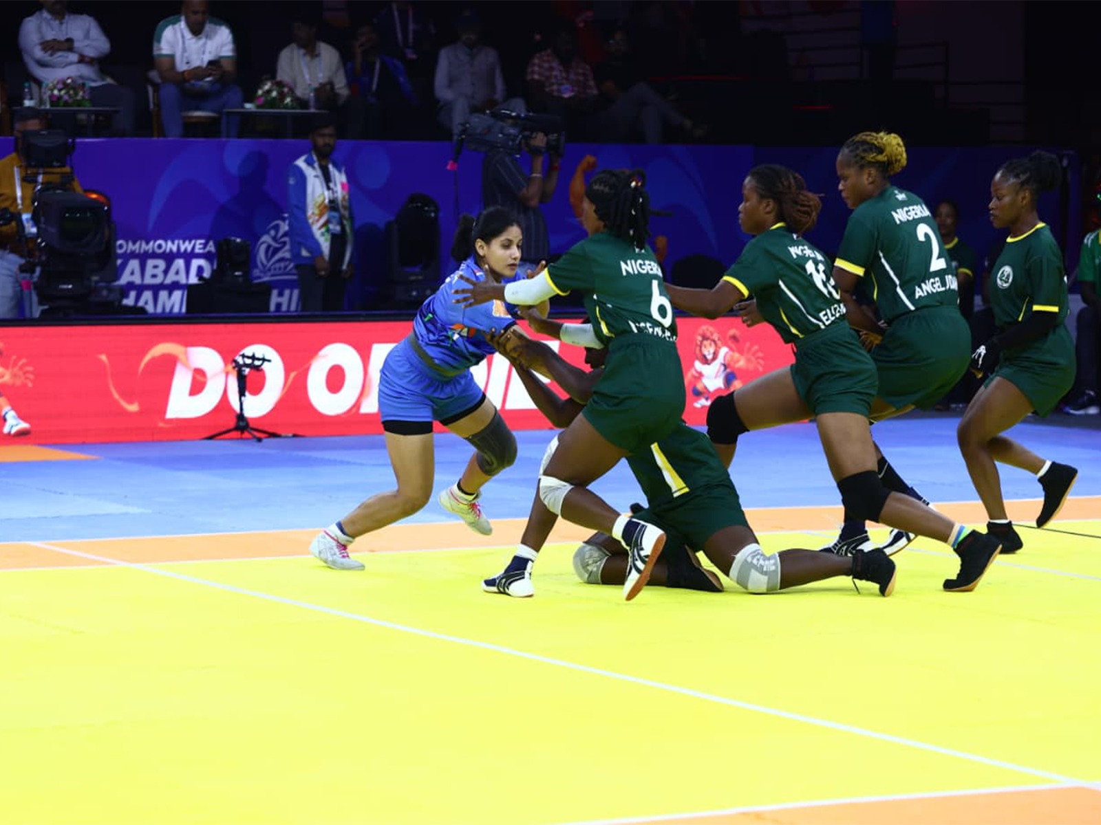 India men's and women's kabaddi teams defeat Nigeria at Commonwealth Kabaddi Championship 2026 in Ahmedabad.